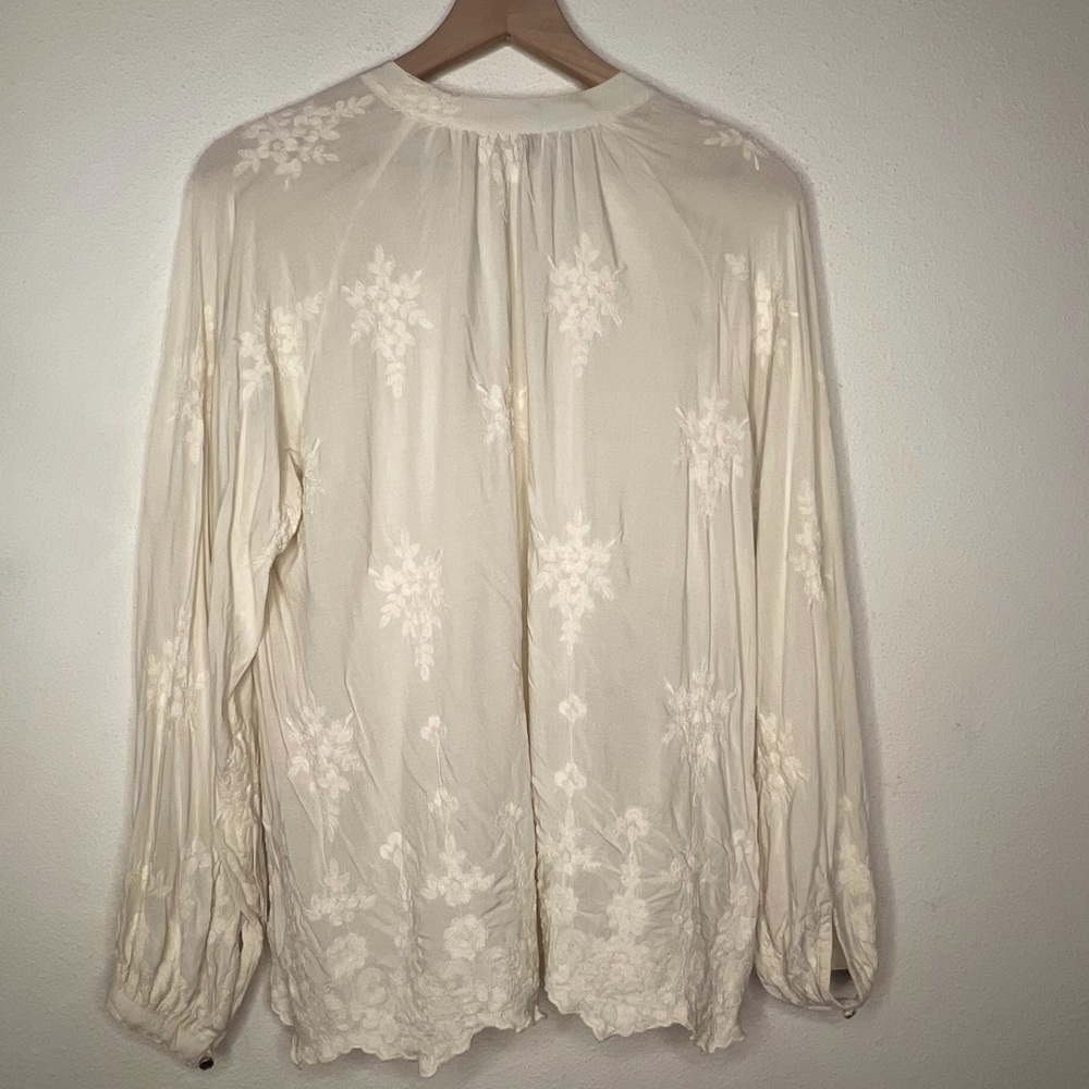 Johnny Was Dane Blouse, Ecru, size M - Picture 8 of 8